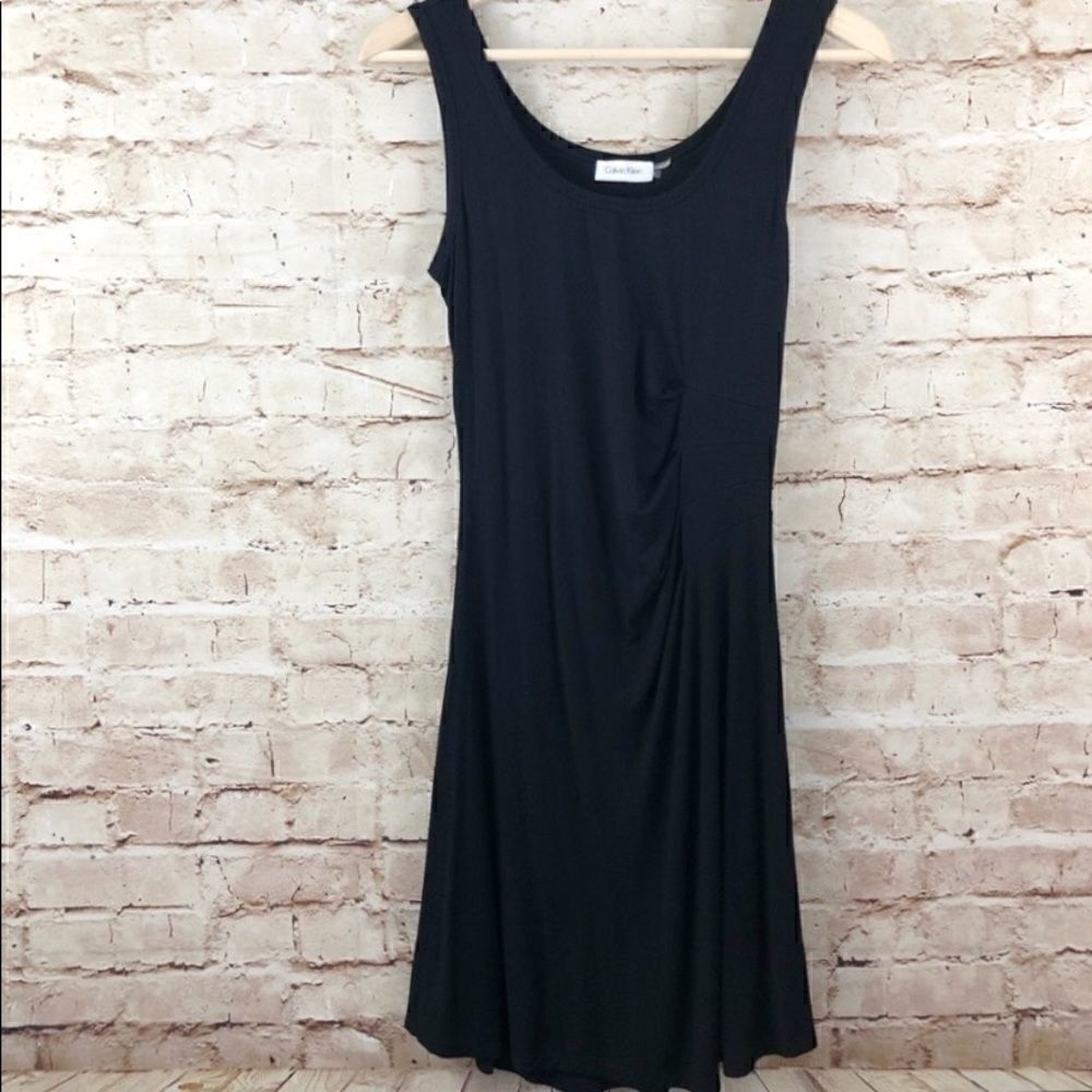 Calvin Klein gathered knit sleeveless dress